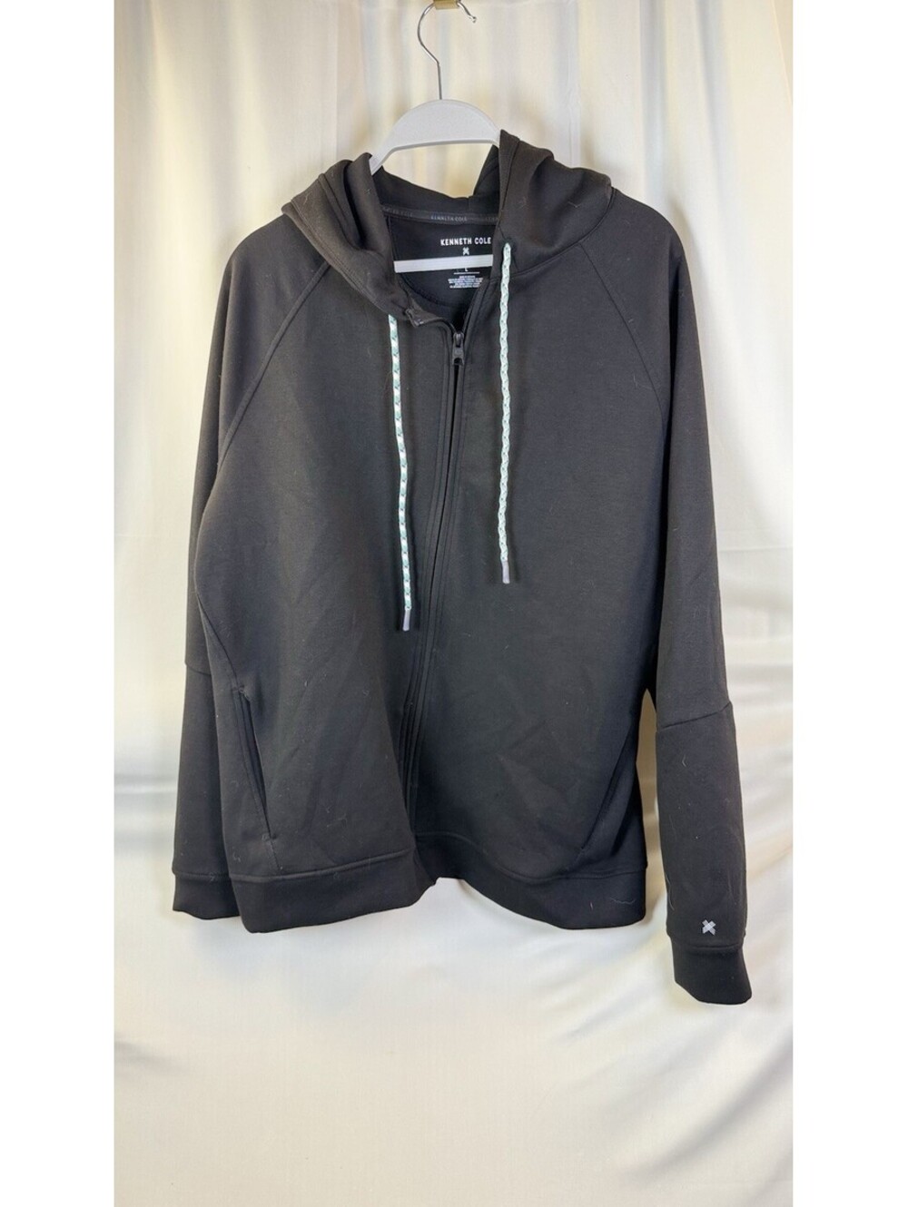 Kenneth Cole Active Men’s Full Zip Hoodie Black Casual Sweatshirt Jacket Large